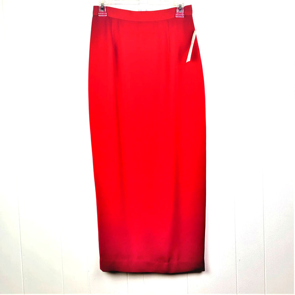 Long  Red Pencil Skirt Woman's 4 #1368 - Picture 3 of 10